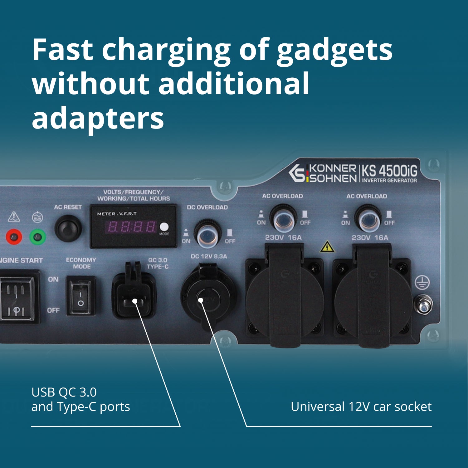 Διπλού Καυσίμου Inverter Γεννήτρια KS 4500iG