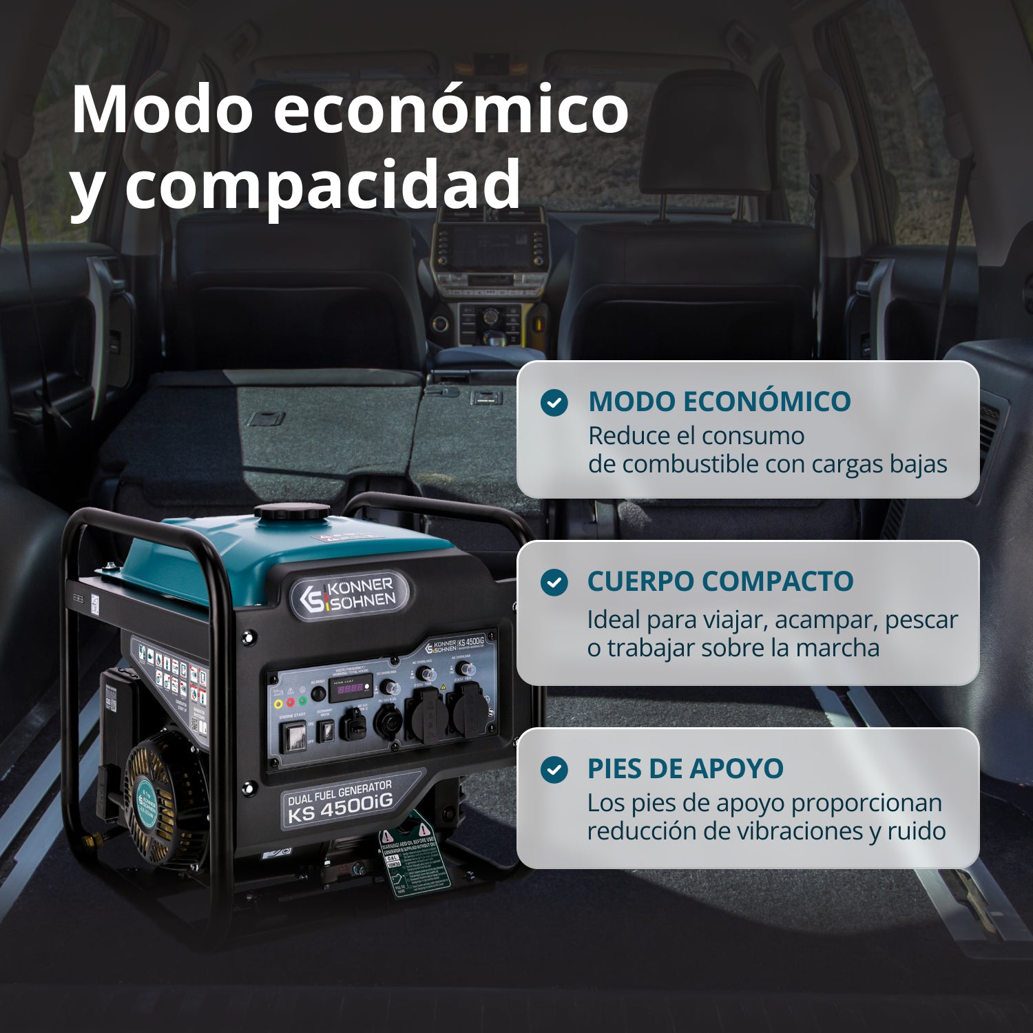 Generador inverter de doble combustible KS 4500iG