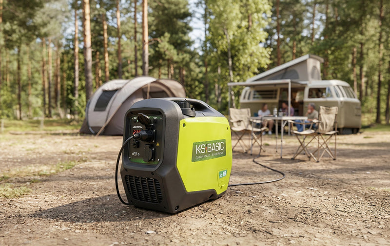 KSB 32i S — kompakt 3 kW invertergenerator i et lydisoleret kabinet