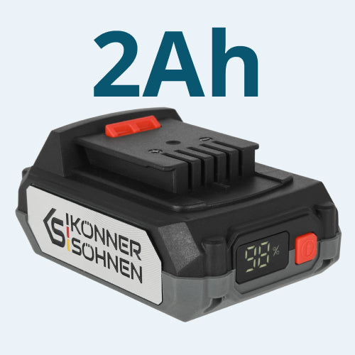 Kompakti 2 Ah kapasiteetti