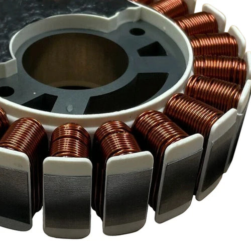 Brushless alternator with 100% copper winding