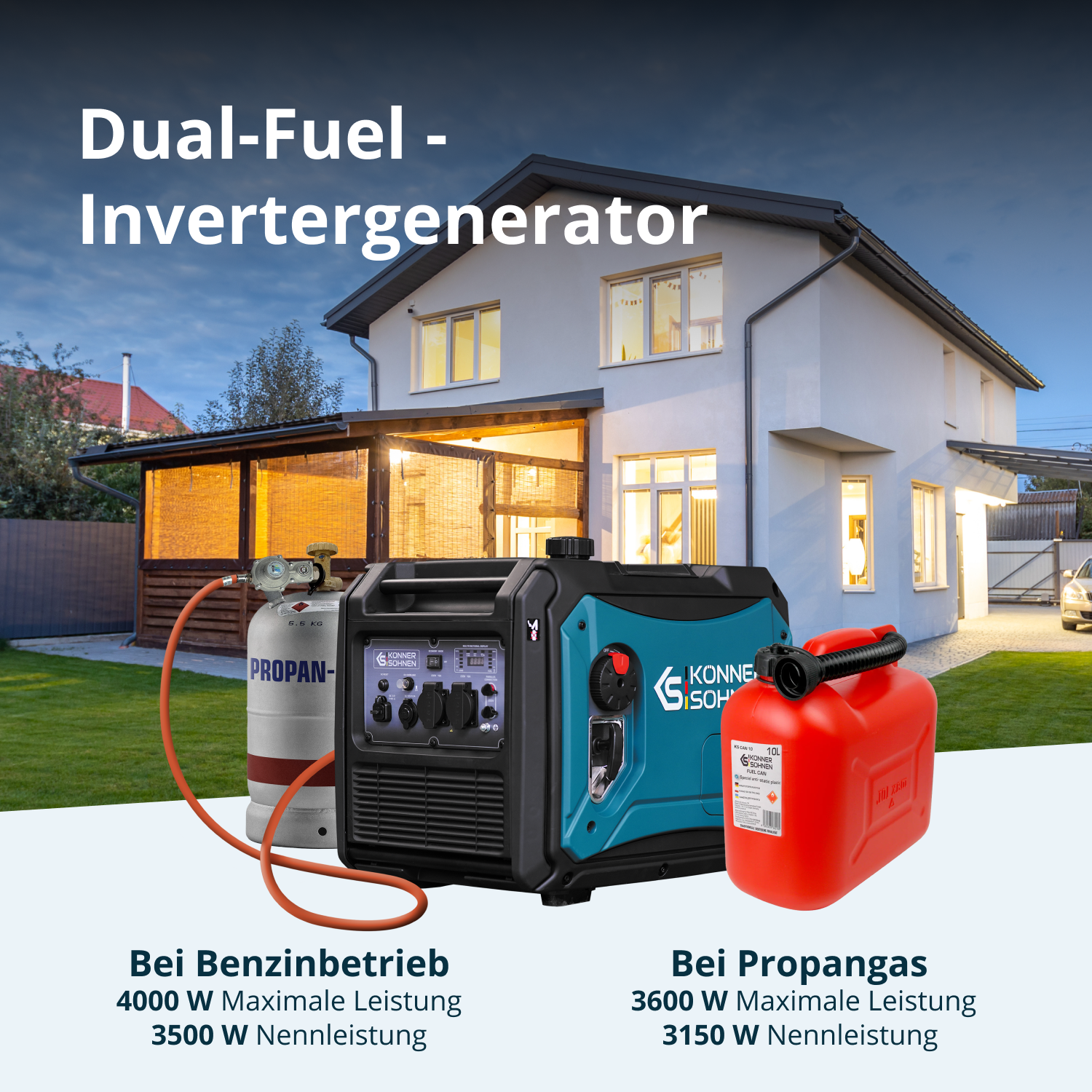 LPG/Benzin-Inverter-Generator KS 4000iEG S