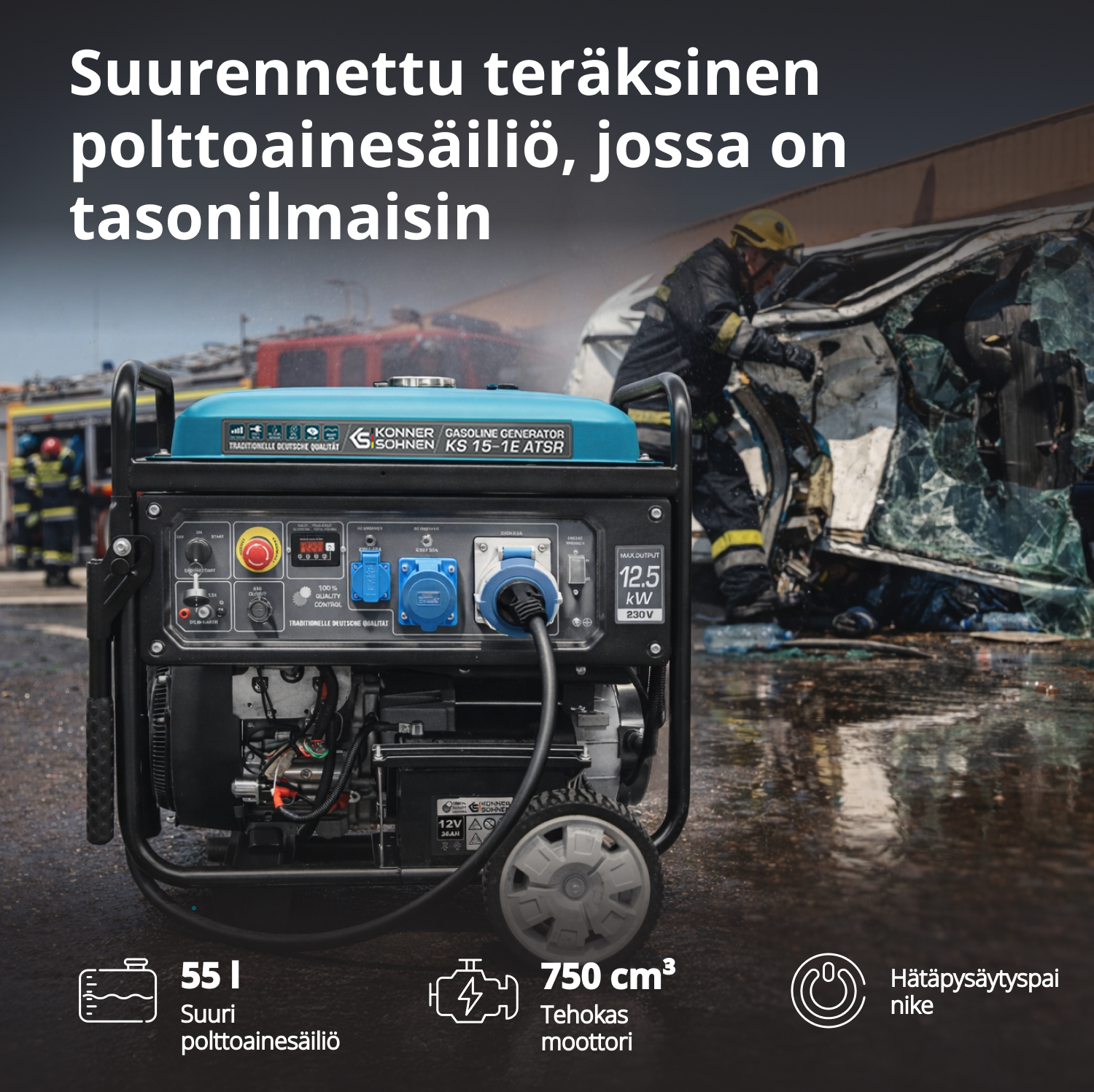 Bensingenerator "Könner & Söhnen" KS 15-1E ATSR