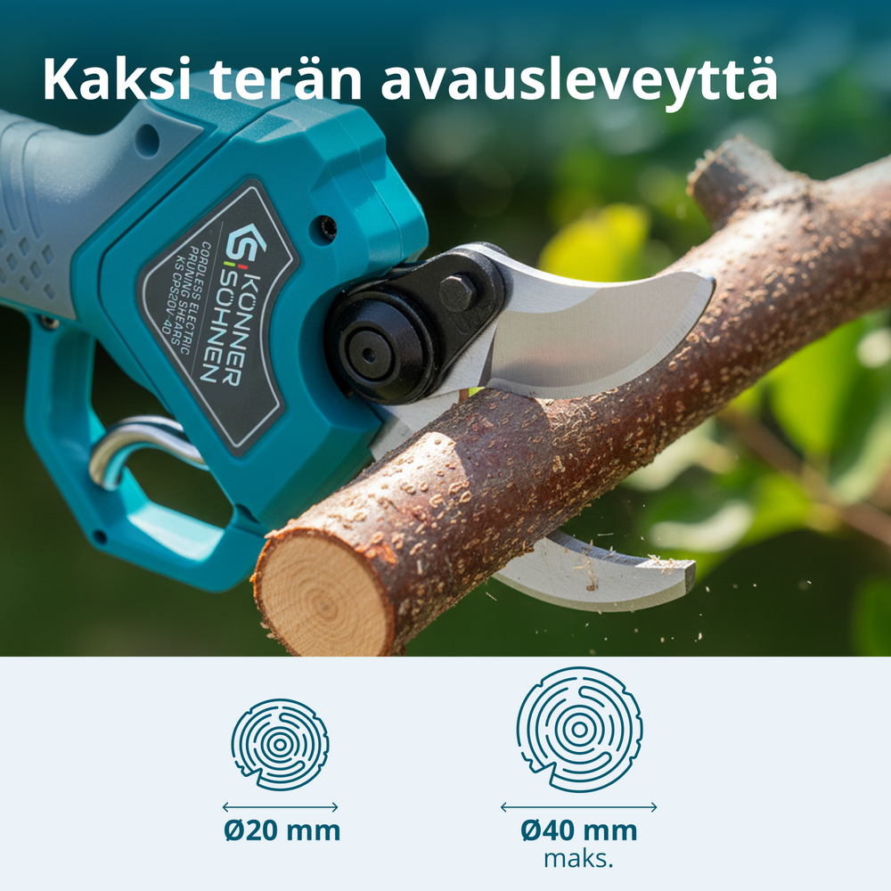 Johdottomat sähköiset oksasakset KS CPS20V-40 CASE PLUS
