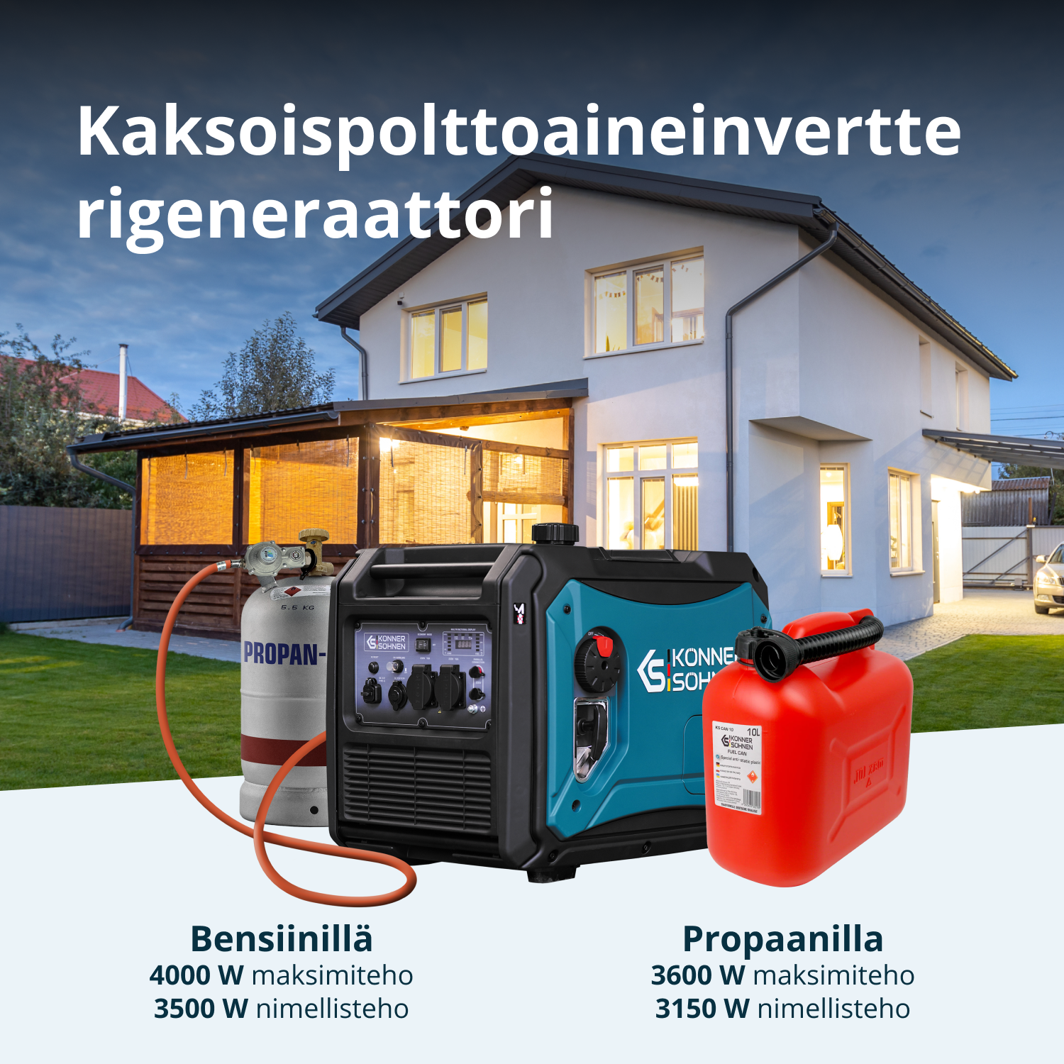 Invertorový generátor na LPG/benzín KS 4000iEG S