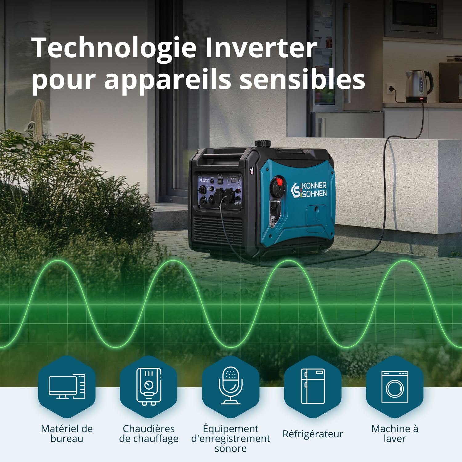 Groupe électrogène-onduleur dans la boîte anti-bruit KS 4000iE S