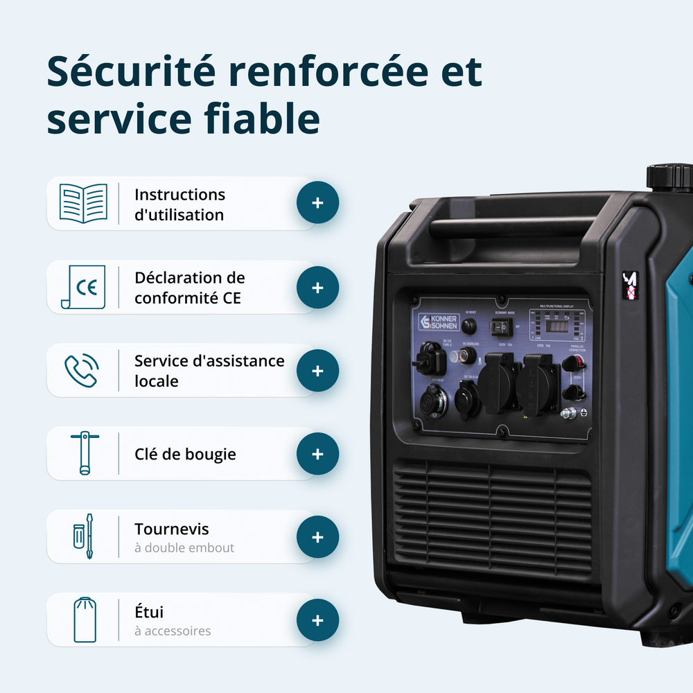 Groupe électrogène-onduleur dans la boîte anti-bruit KS 4000iE S