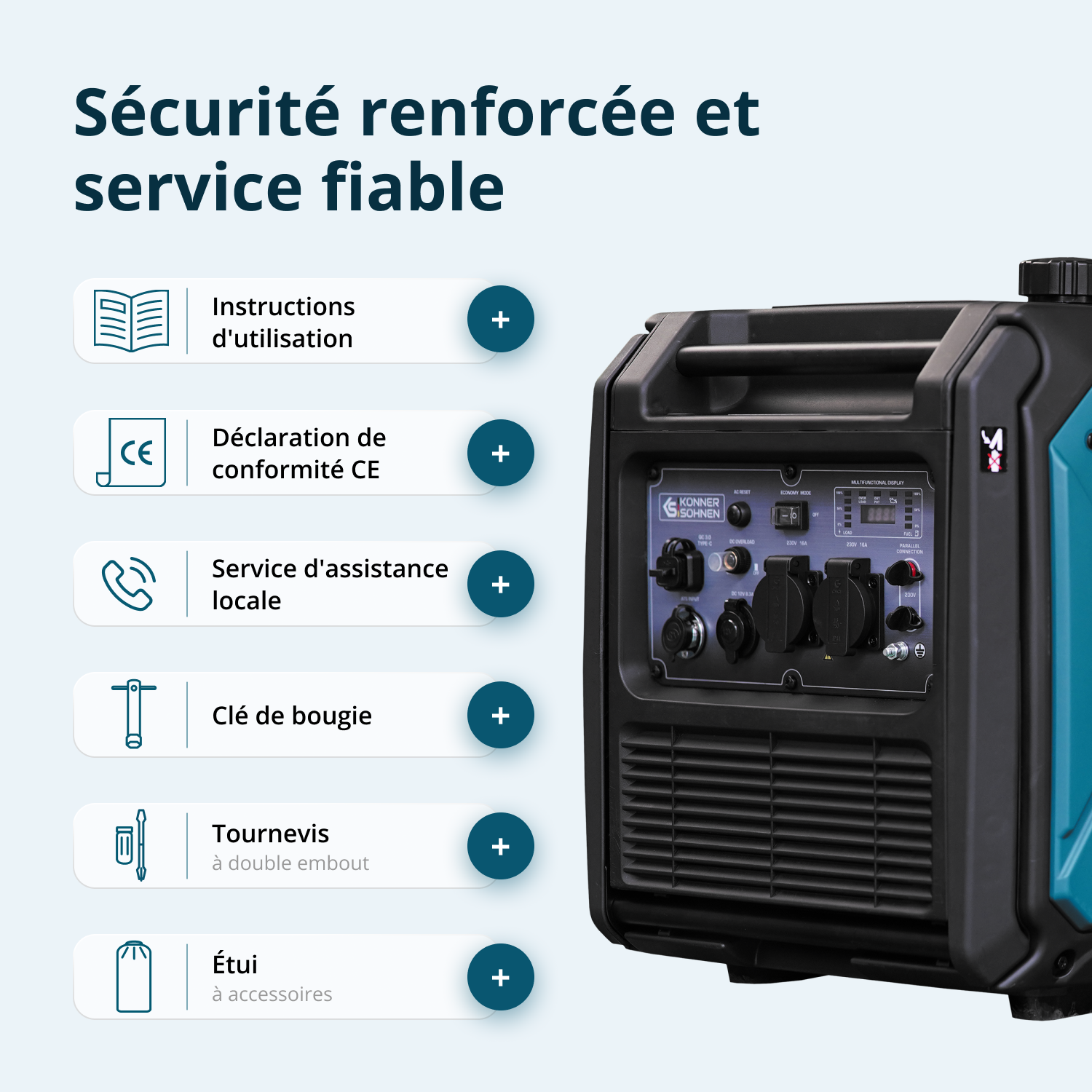 Groupe électrogène-onduleur dans la boîte anti-bruit KS 4000iE S