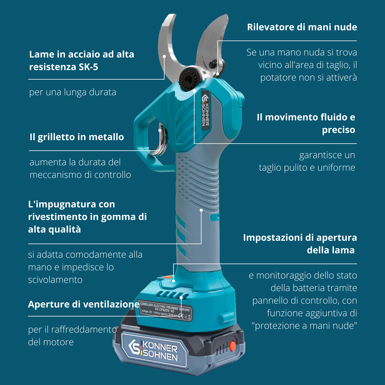 Cesoie a batteria KS CPS20V-40 Case