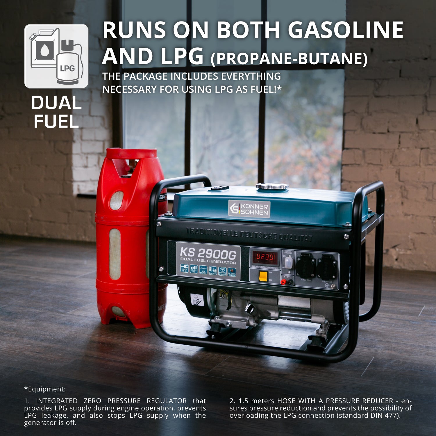 LPG/Benzínový generátor „Könner & Söhnen“ KS 2900G