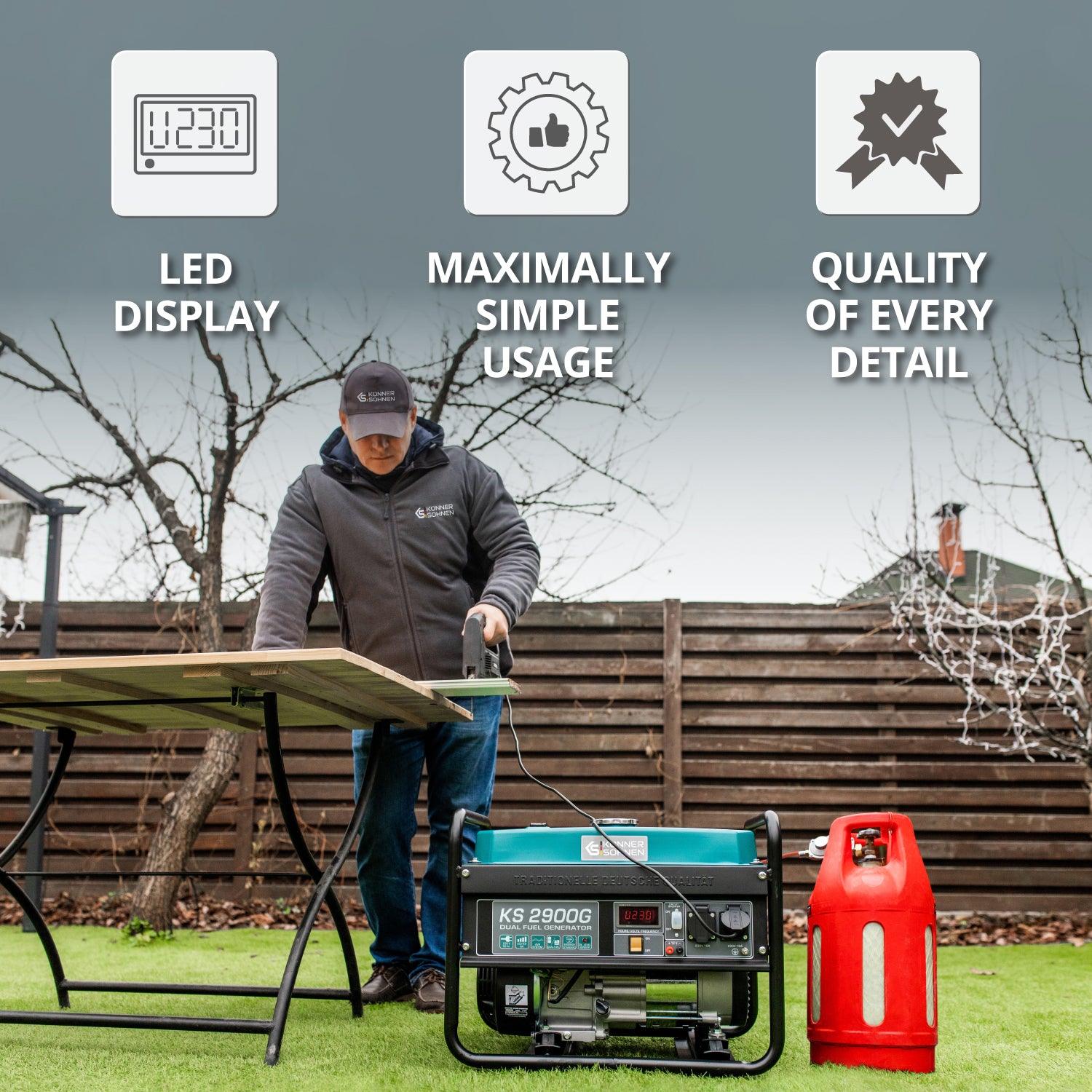 LPG/Benzínový generátor „Könner & Söhnen“ KS 2900G
