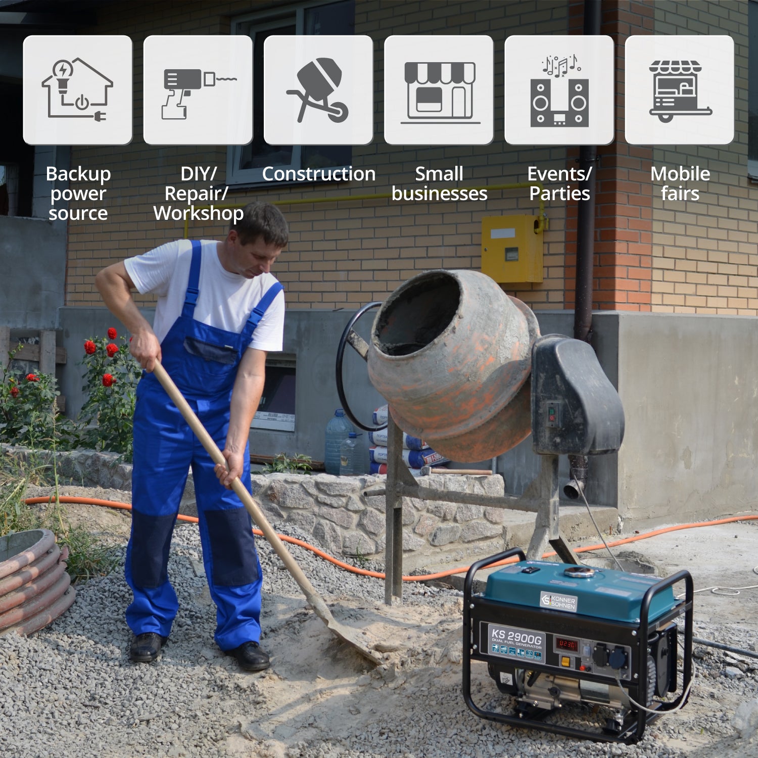 LPG/Benzínový generátor „Könner & Söhnen“ KS 2900G