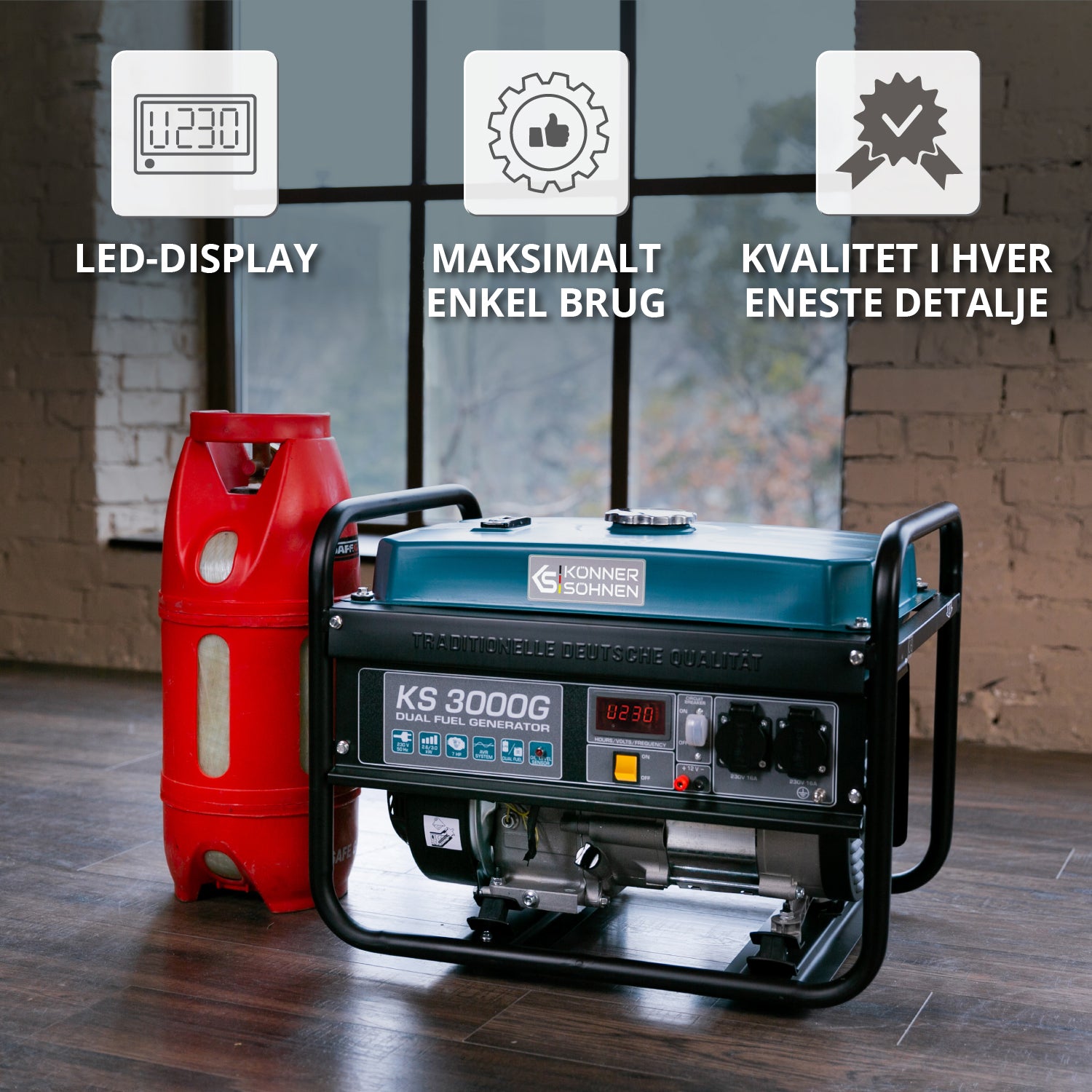 LPG/benzin generator "Könner & Söhnen" KS 3000G