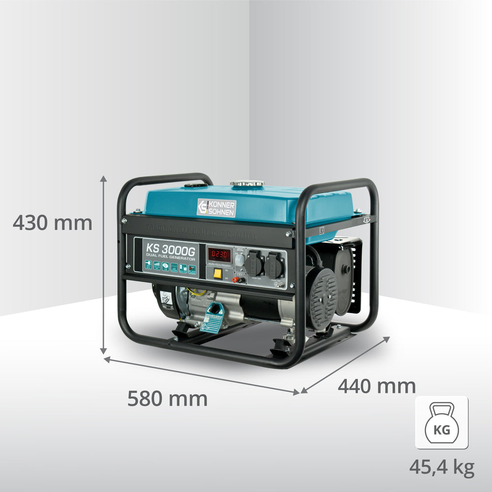 LPG/Benzin Generátor „Könner & Söhnen” KS 3000G