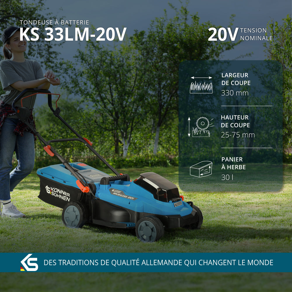 Kit promotionnel pour l'entretien de la pelouse KS 33LM-BCT20V-SET