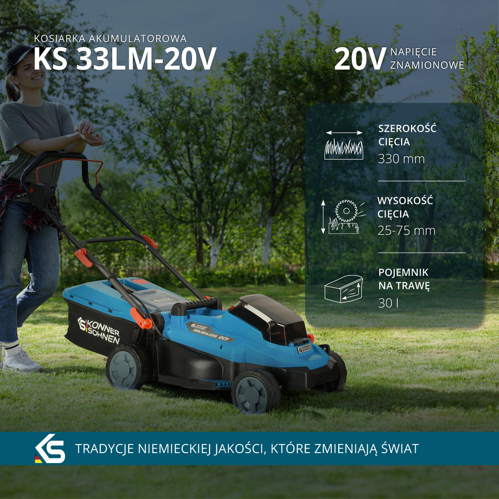 Akcyjny zestaw do pielęgnacji trawnika KS 33LM-BCT20V-SET