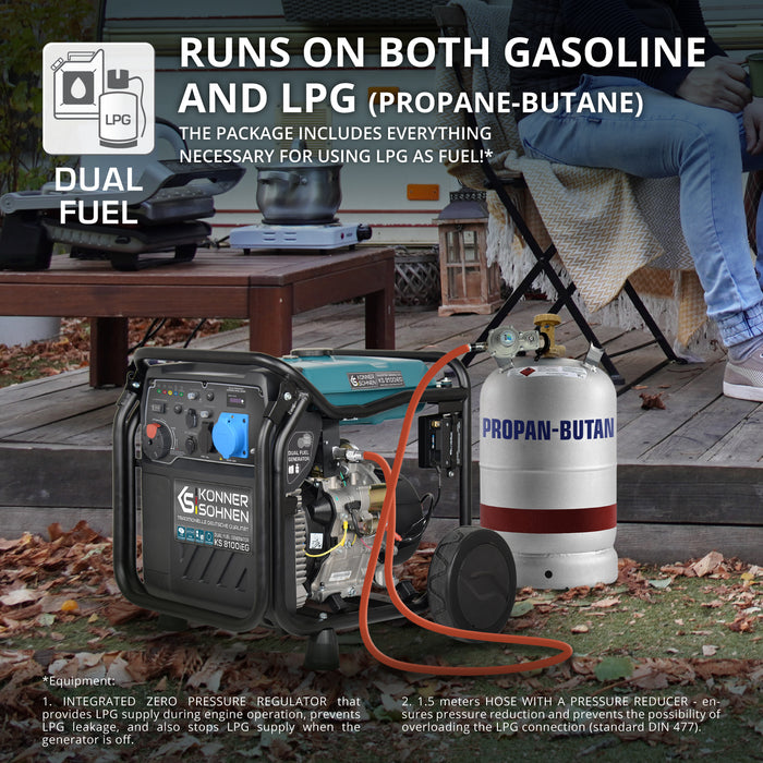 Gerador inversor a GPL/gasolina KS 8100iEG