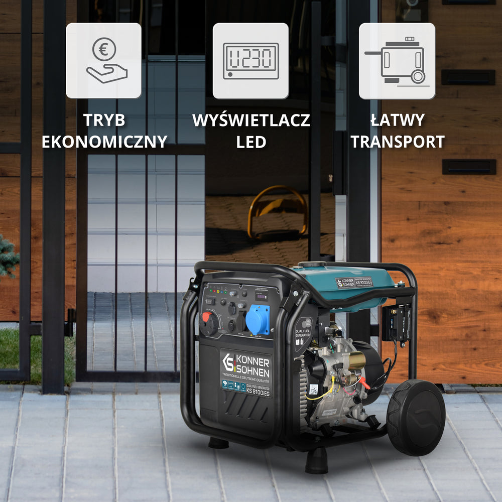 Inwerterowy generator LPG/benzyna KS 8100iEG (Odnowiony – Stan dobry)