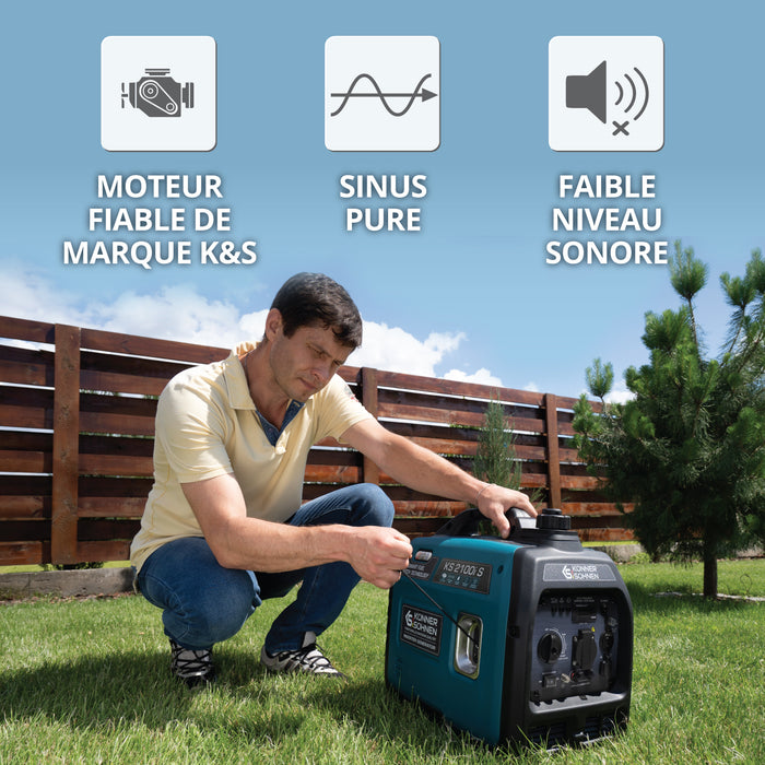 Groupe électrogène-onduleur dans la boîte anti-bruit KS 2100i S