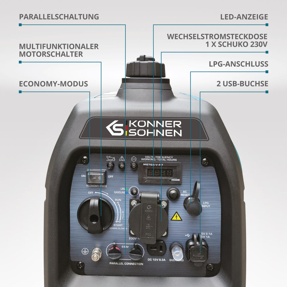 LPG/Benzin-Inverter-Generator KS 2100iG S