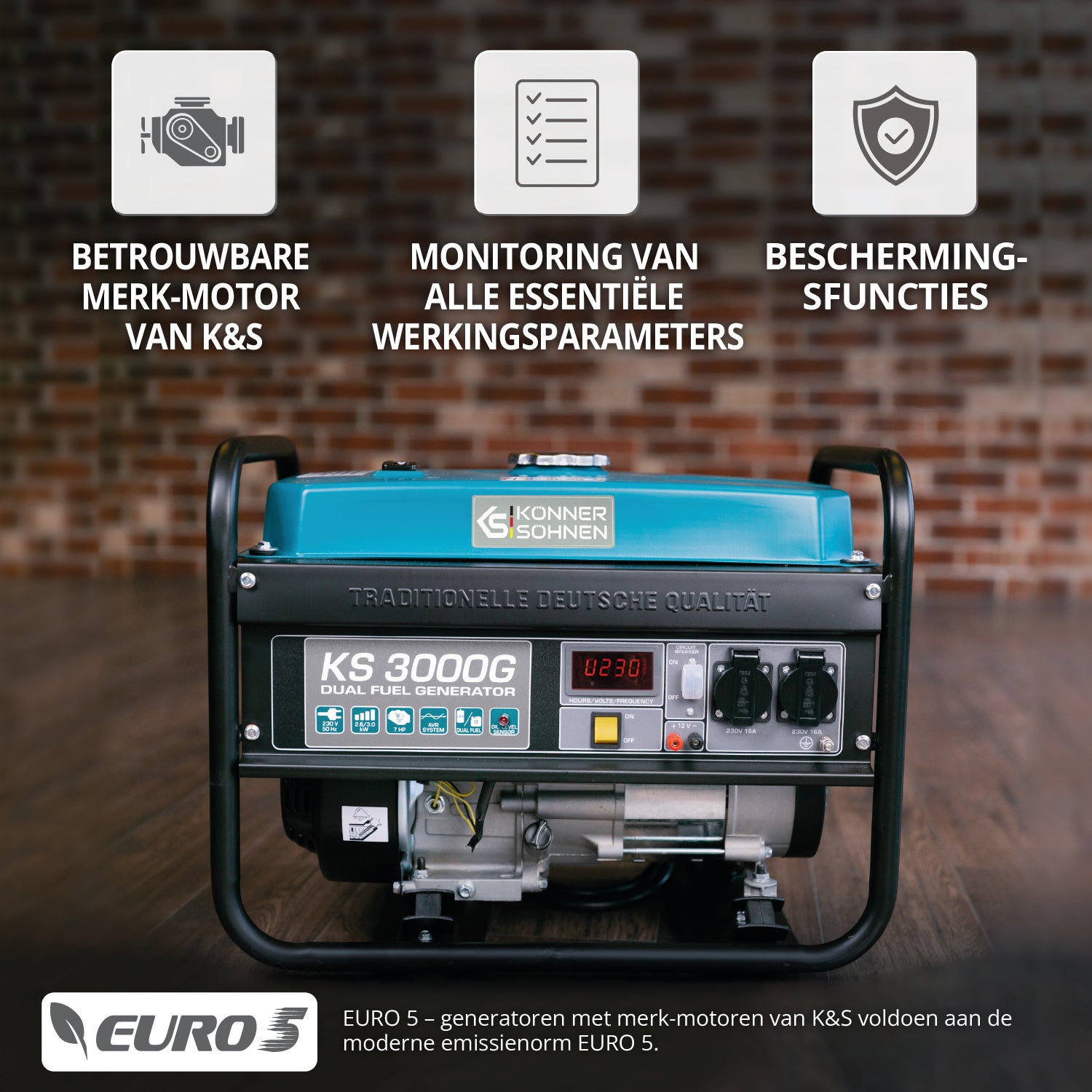 LPG/benzinegenerator "Könner & Söhnen" KS 3000G