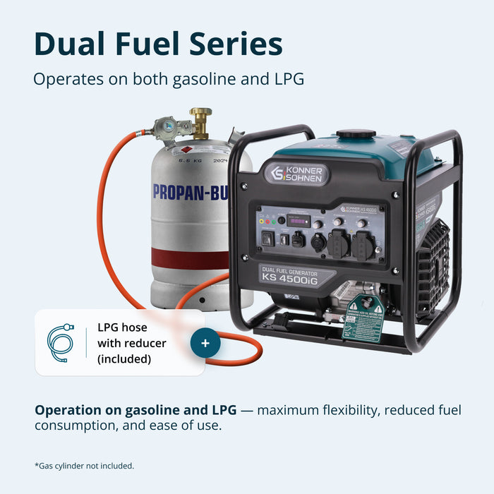 Dubbelt bränsle invertergenerator KS 4500iG