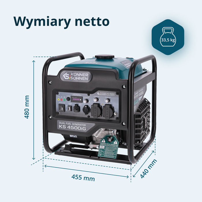 Dwupaliwowy generator inwertorowy KS 4500iG