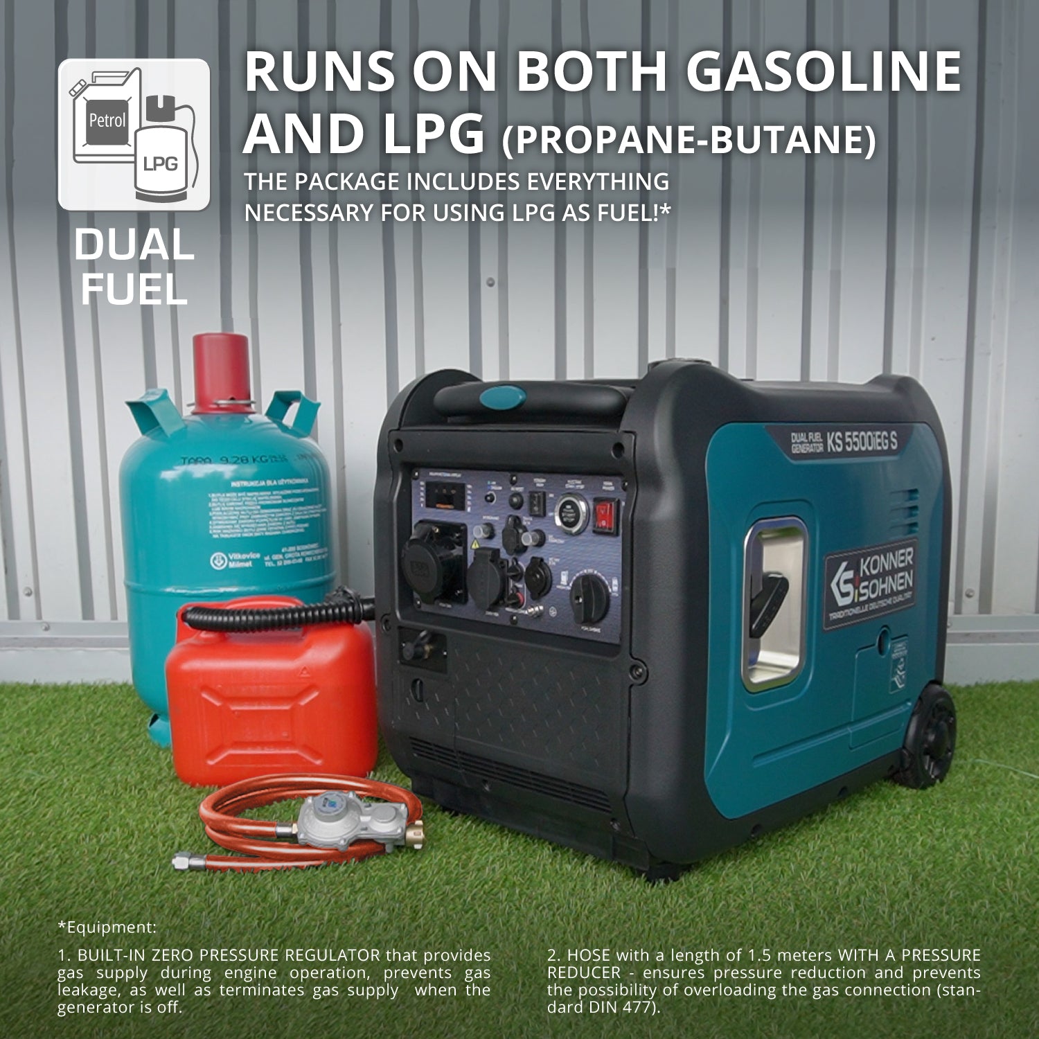 Invertorový generátor LPG/benzín KS 5500iEG S