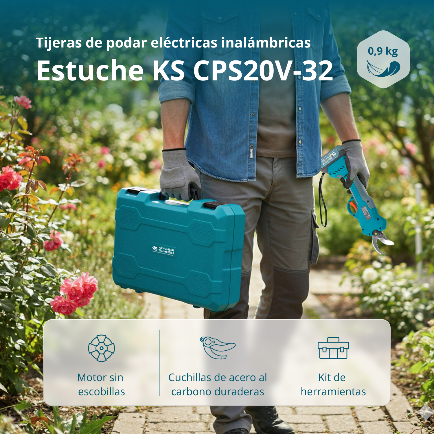 Tijera de podar a batería KS CPS20V-32 Case