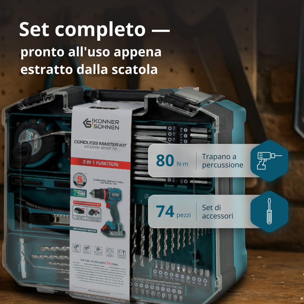 Set Senza Fili Master KS ID20V-60 KIT 74 PLUS