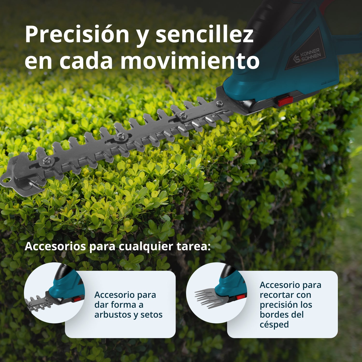 Tijeras de césped y cortasetos 2 en 1 inalámbricas KS SHT-20V