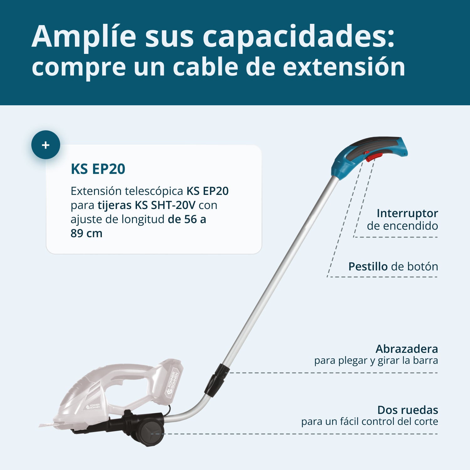 Tijeras de césped y cortasetos 2 en 1 inalámbricas KS SHT-20V