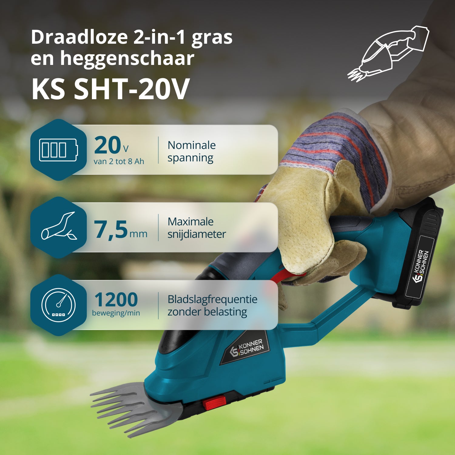 Snoerloze 2 in 1 Gras Schaar en Heggenschaar KS SHT-20V