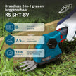 Snoerloze 2 in 1 Grasmaai- en Heggenschaar met Telescopische Verlengstok KS SHT-8V + Extension Pole thumbnail