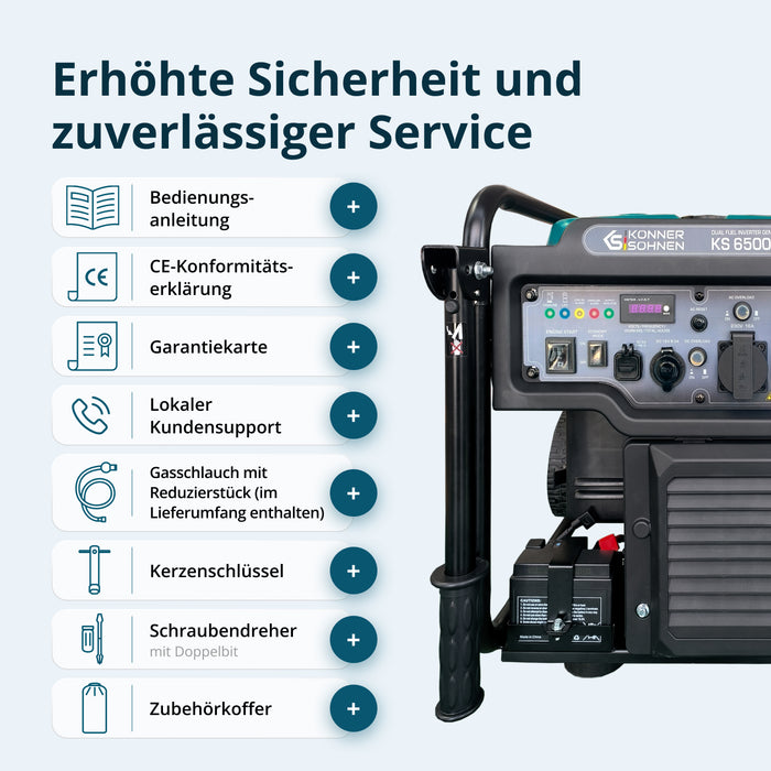 Inverter Generator KS 6500iEG (Benzin/Gas)