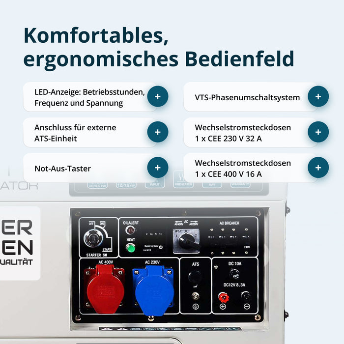 Diesel-Generator "Könner & Söhnen" KS 9200HDES-1/3 ATSR (EURO V)