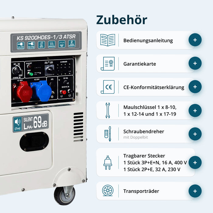 Diesel-Generator "Könner & Söhnen" KS 9200HDES-1/3 ATSR (EURO V)