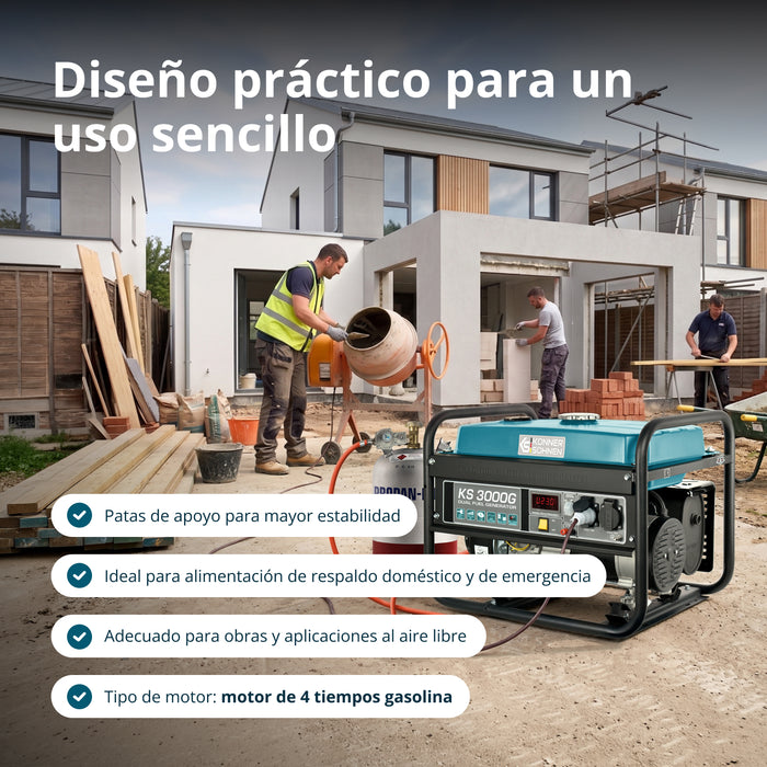 Generador híbrido de gasolina y gas "Könner & Söhnen" KS 3000G (Reacondicionado Excelente)