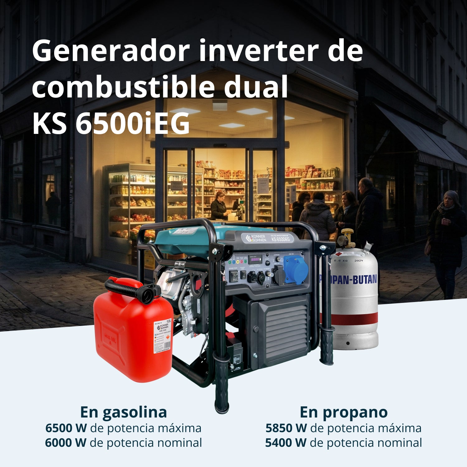 Generador Inverter KS 6500iEG (Gasolina/Gas)