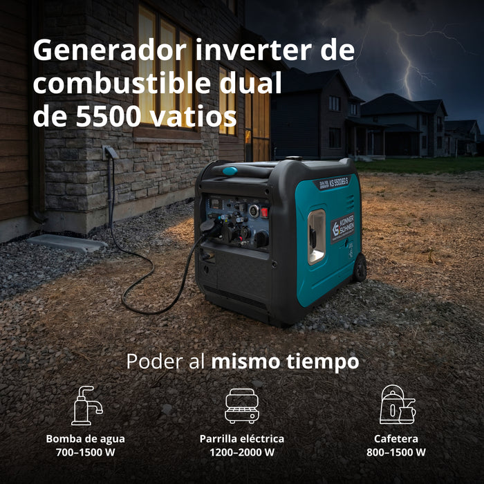 Generador inverter híbrido de gas/gasolina KS 5500iEG S