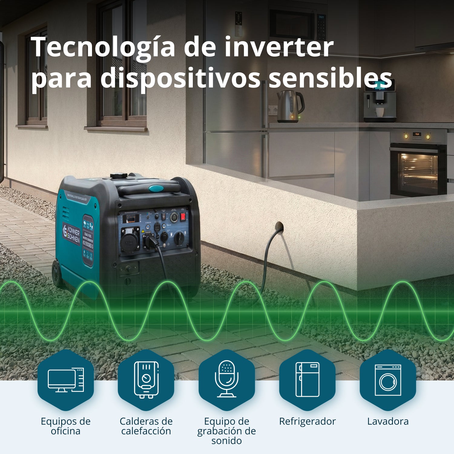 Generador inverter híbrido de gas/gasolina KS 5500iEG S