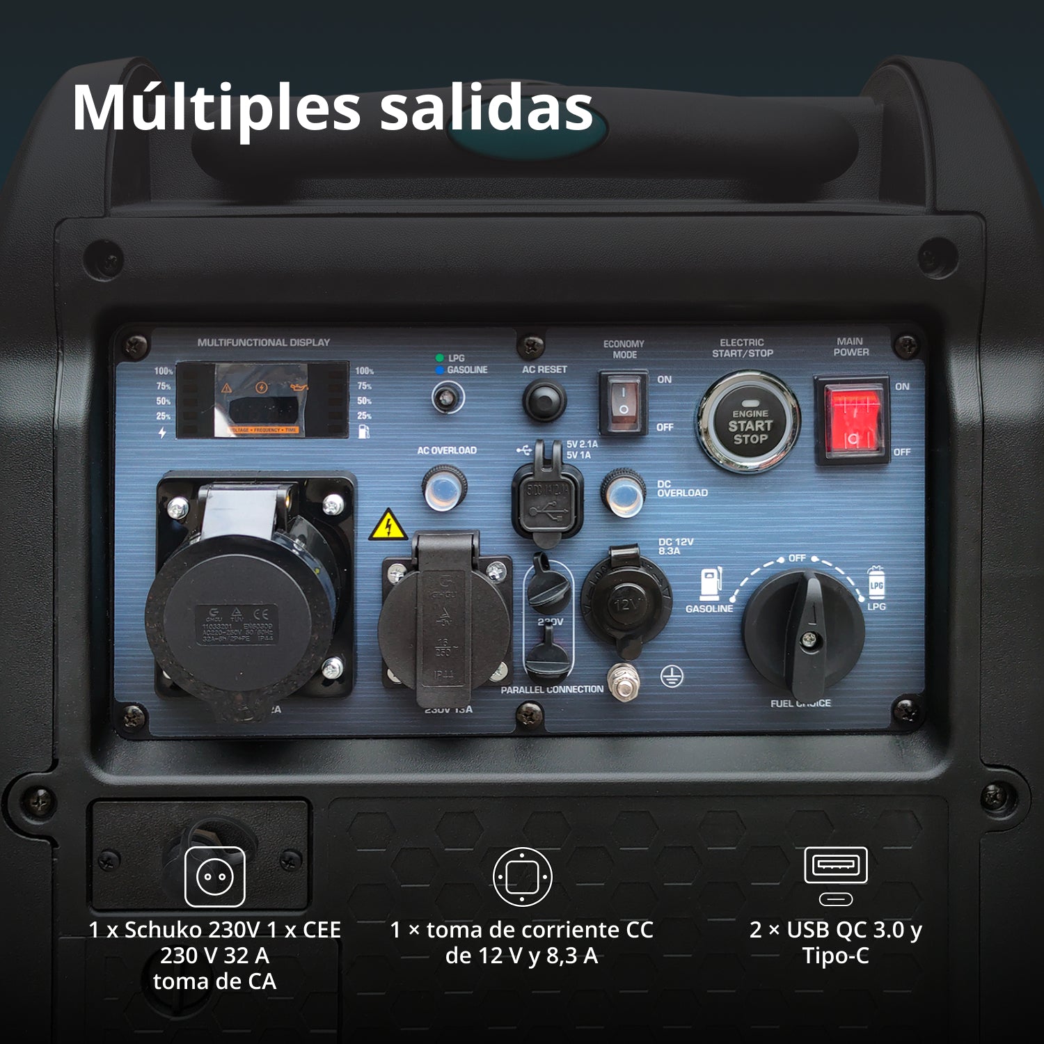 Generador inverter híbrido de gas/gasolina KS 5500iEG S