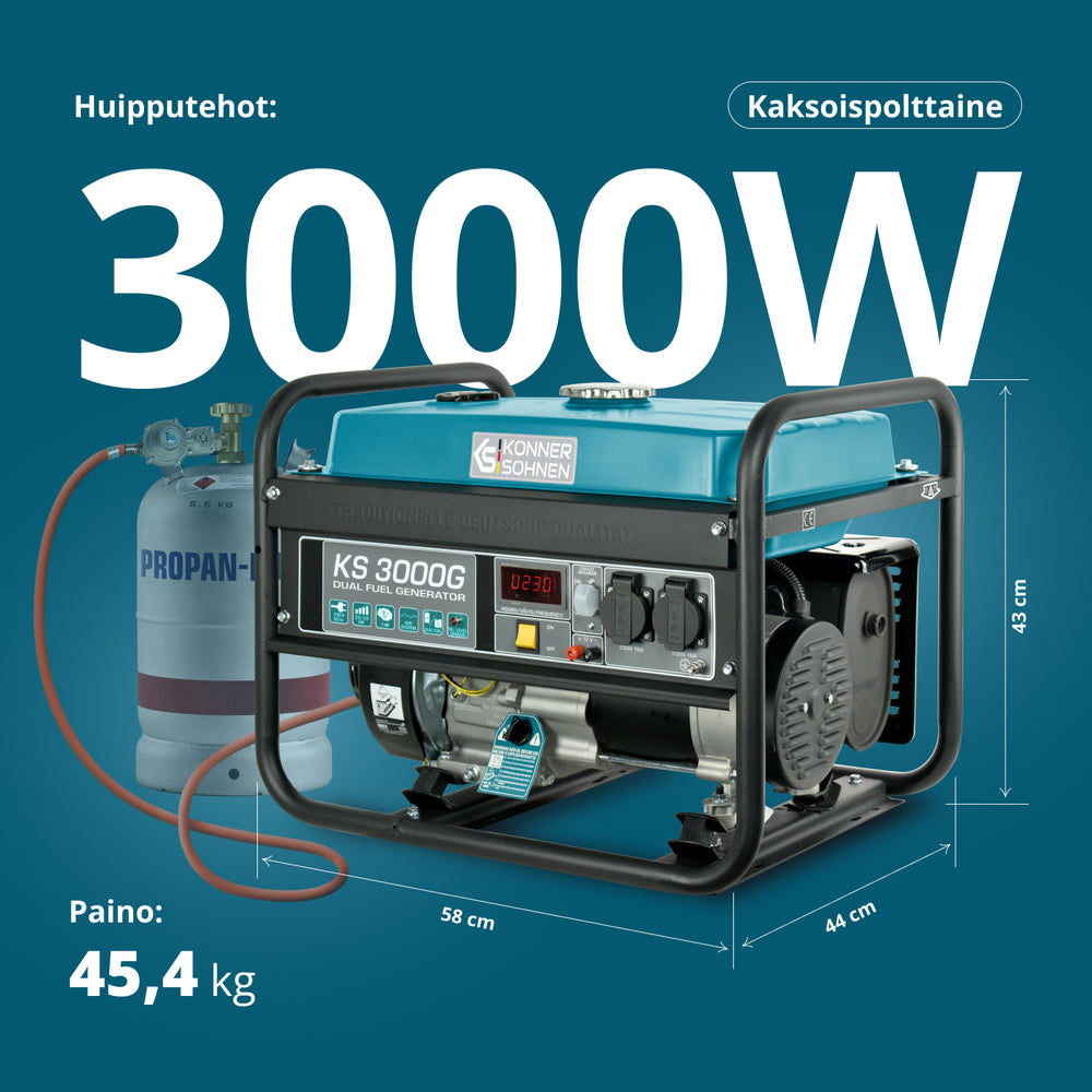 LPG/Benzinski generator „Könner & Söhnen“ KS 3000G