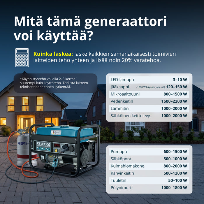 LPG/Benzinski generator „Könner & Söhnen“ KS 3000G