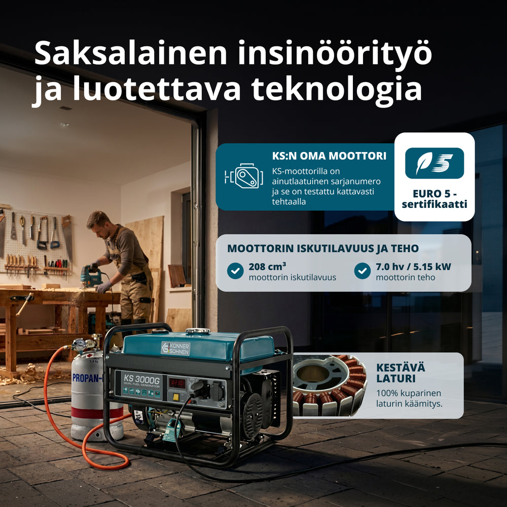 LPG/Benzinski generator „Könner & Söhnen“ KS 3000G