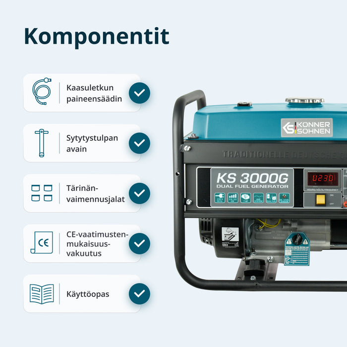 LPG/Benzinski generator „Könner & Söhnen“ KS 3000G
