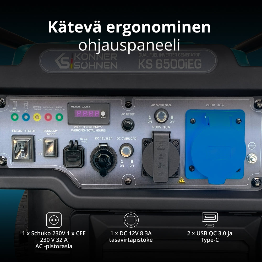 Kettős Üzemanyagú Inverteres Generátor KS 6500iEG
