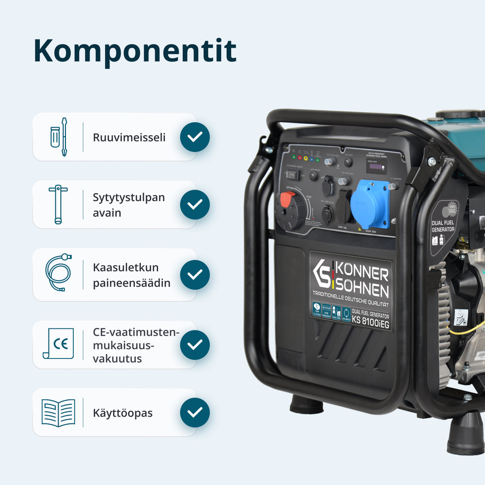 LPG/benzin inverteres generátor KS 8100iEG