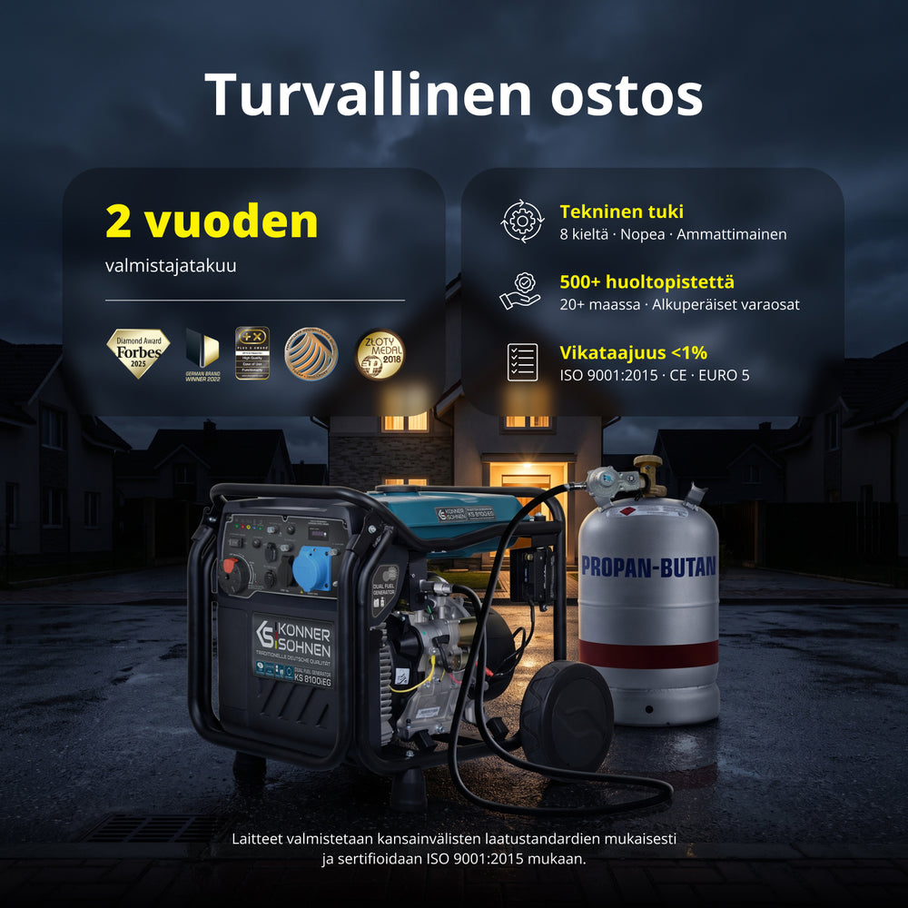 LPG/benzin inverteres generátor KS 8100iEG