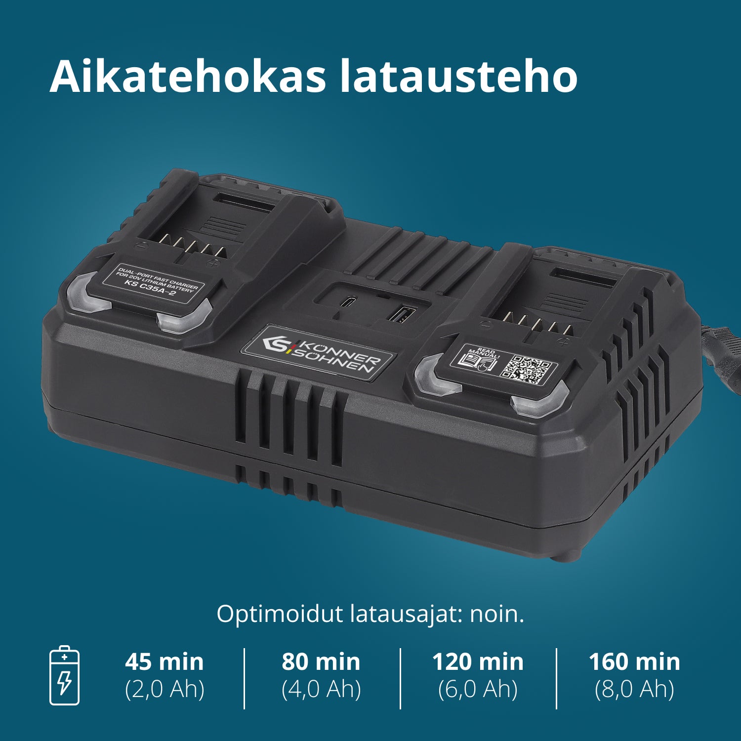 Töltő 20V lítium akkumulátorhoz KS C35A-2